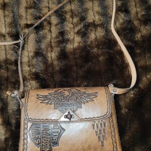Harley-Davidson Brown Leather Crossbody Bag